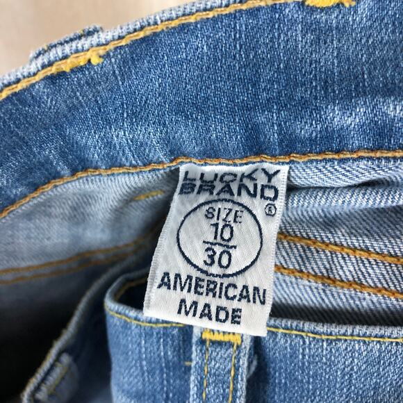 Lucky Brand Vintage Low Rise Sundown Flare Leg Y2K Dungarees Denim Jeans 10/30 - Picture 9 of 13